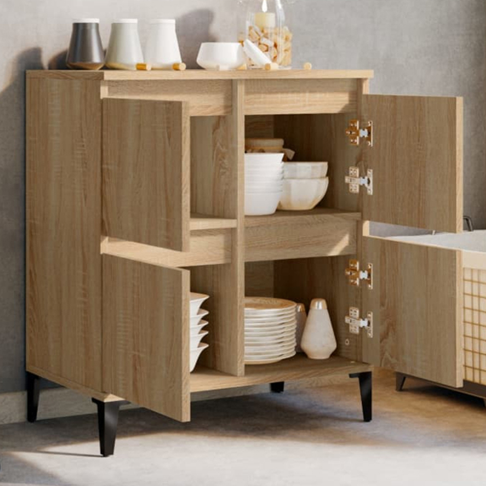 vidaXL 4 Door Sonoma Oak Sideboard Image 1