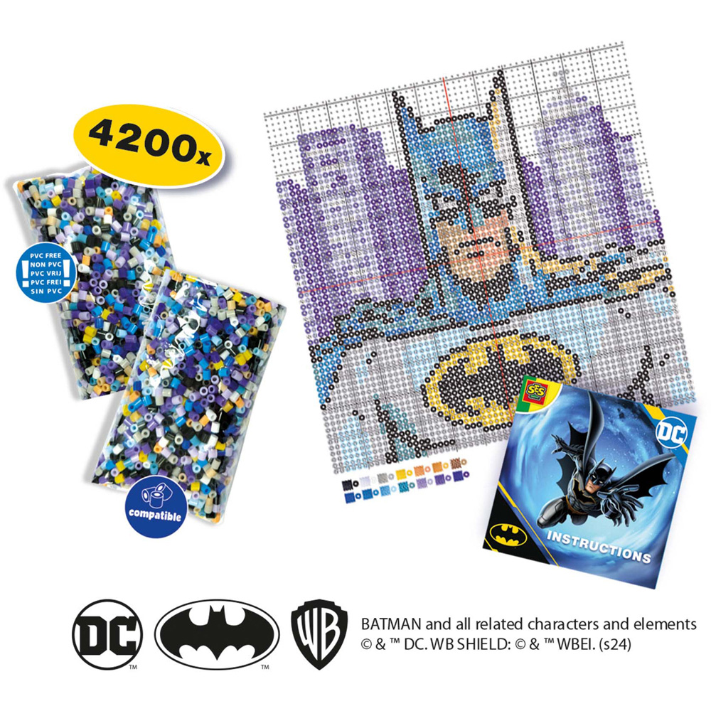 SES Creative DC Batman Colour Mix Iron On Bead Set 4200 Piece Image 2