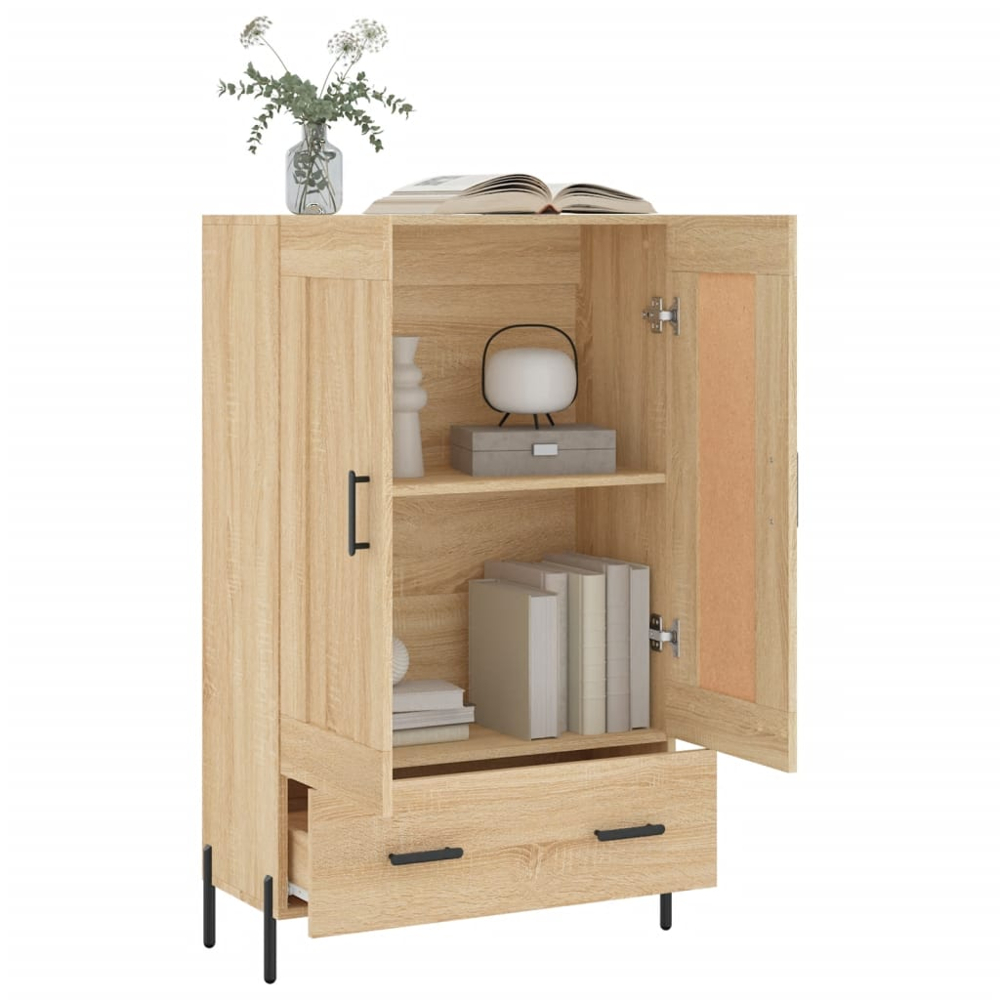 vidaXL 2 Door Single Drawer Sonoma Oak Highboard Image 4