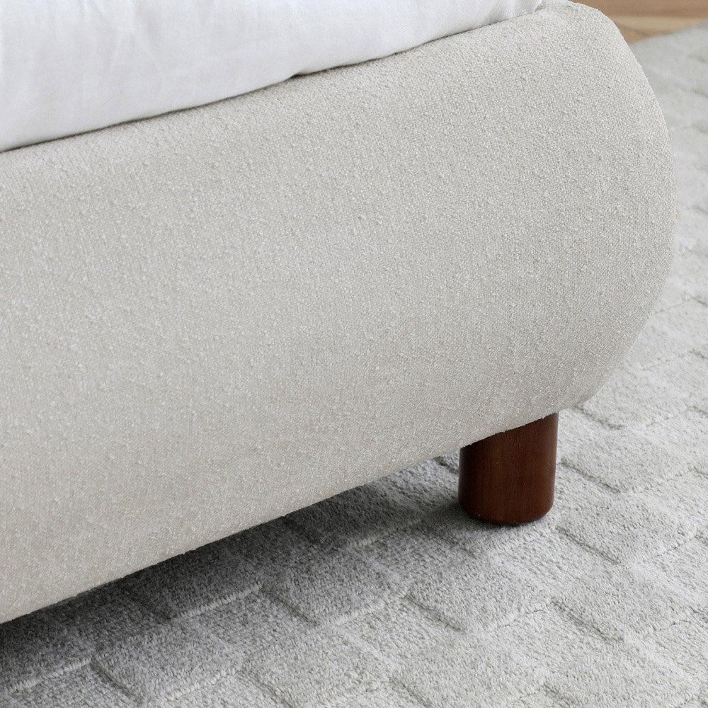 Nova King Size Natural Boucle Upholstered Bed Frame with Headboard Image 5