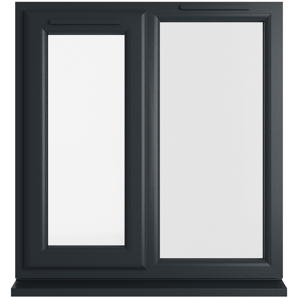 Crystal uPVC Double Glazed Window LH Side Hung Next to a Fixed Grey White Clear Glass 905x965mm Image 1