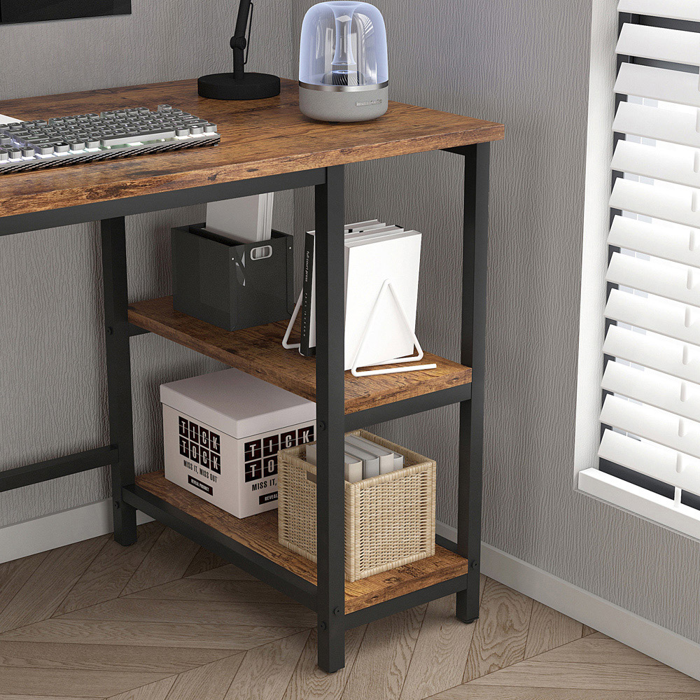Chicago 2 Adjustable Shelf Computer Desk Grey Image 4