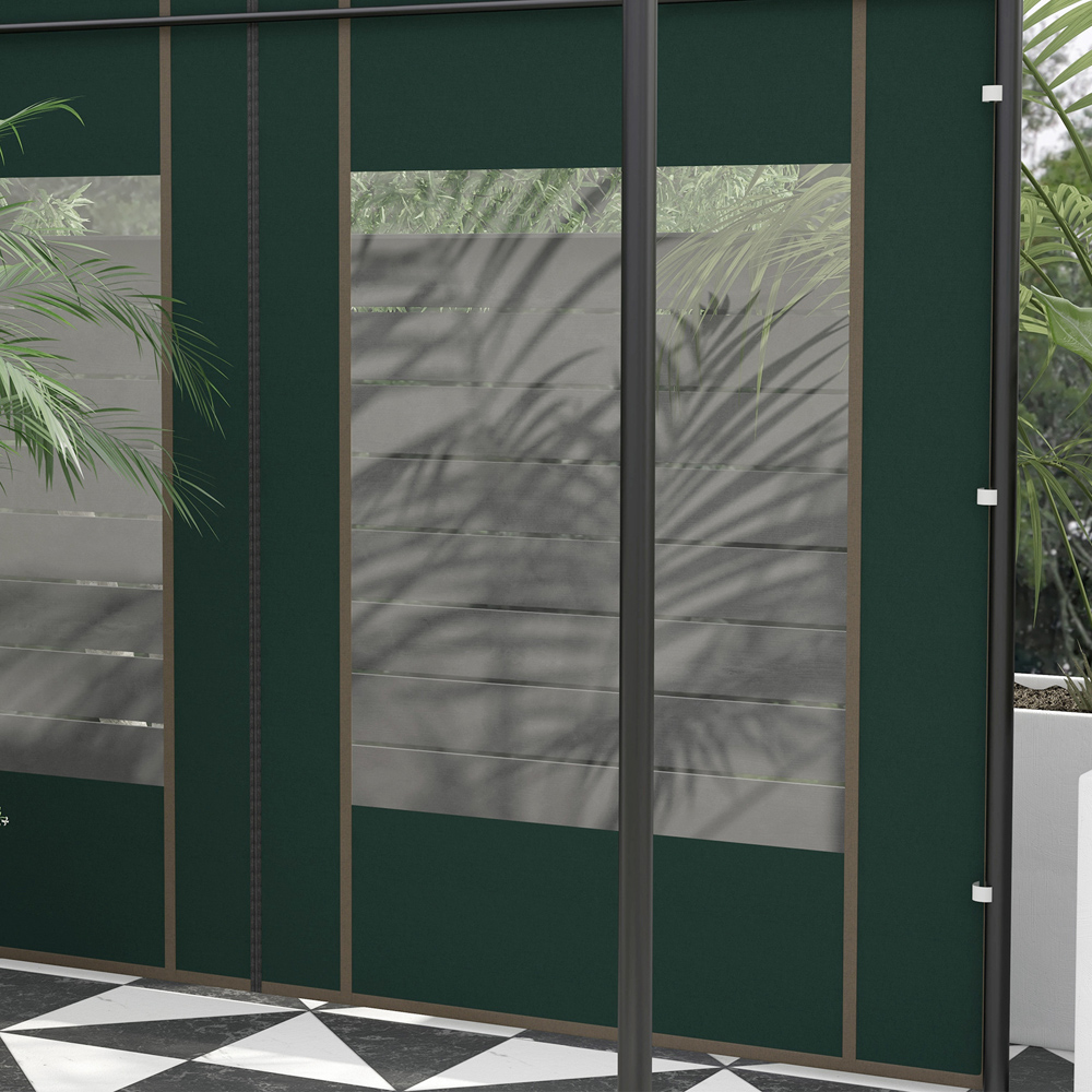 Outsunny 2 x 3m Green Gazebo Replacement Side Panel with Large Window 2 Pack Image 3
