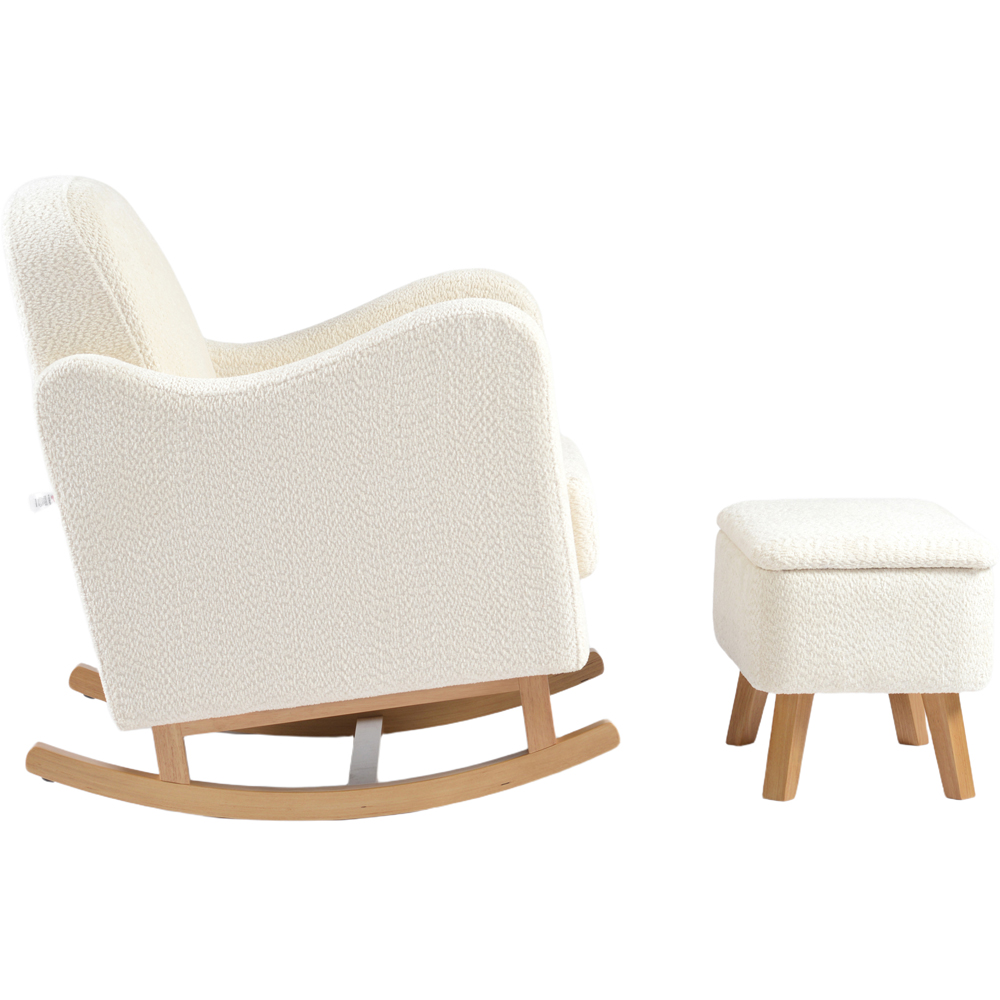 Bebe & Beyond Soother Off White Boucle Nursing Chair and Stool Image 4