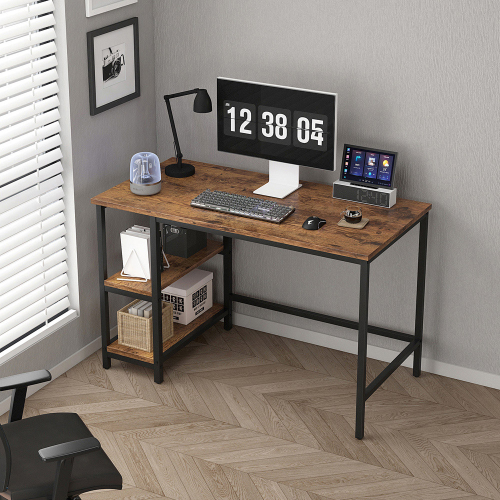 Chicago 2 Adjustable Shelf Computer Desk Brown Image 2