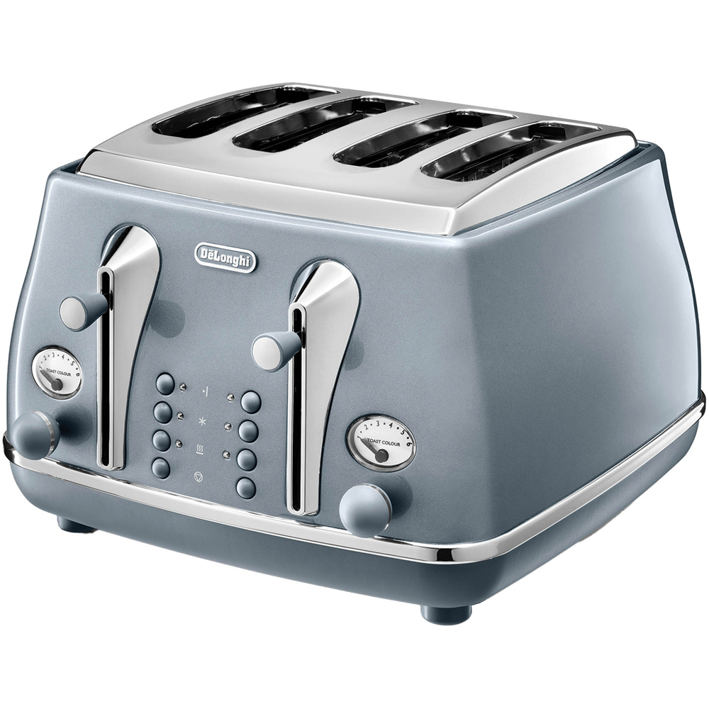De'Longhi DL4306 Ice Blue Icona Metallics 4 Slice Toaster Image 1