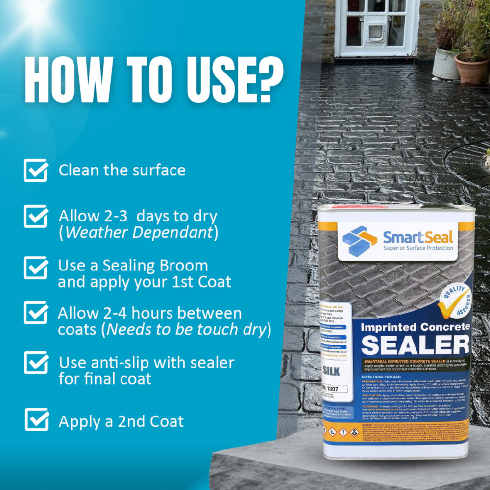 SmartSeal Silk Finish Imprinted Concrete Sealer 5L 4 Pack Image 7