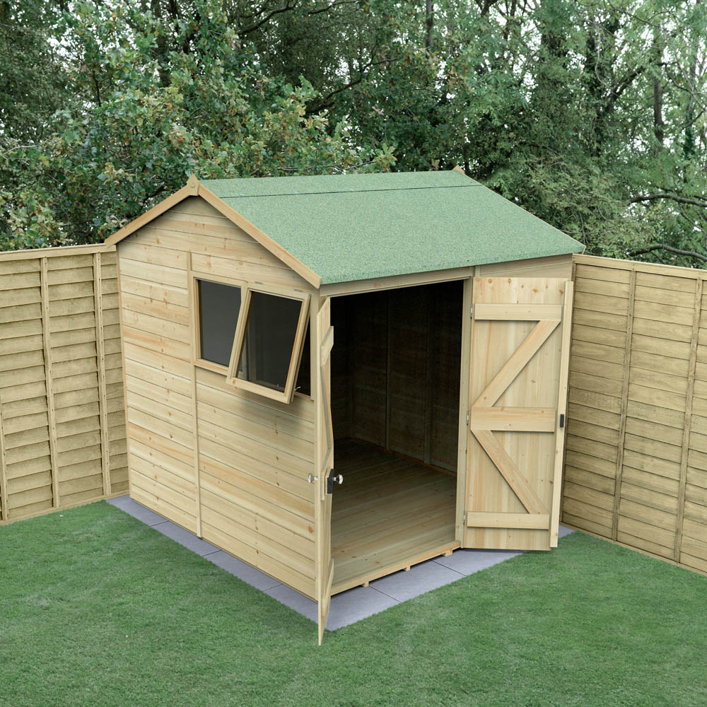 Forest Garden Timberdale 7 x 7ft Single Opening Reverse Apex Garden Shed Image 2