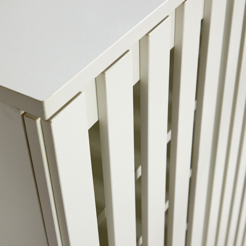 Home Source Halden 3 Door White Shoe Cabinet with Adjustable Shelves Image 5