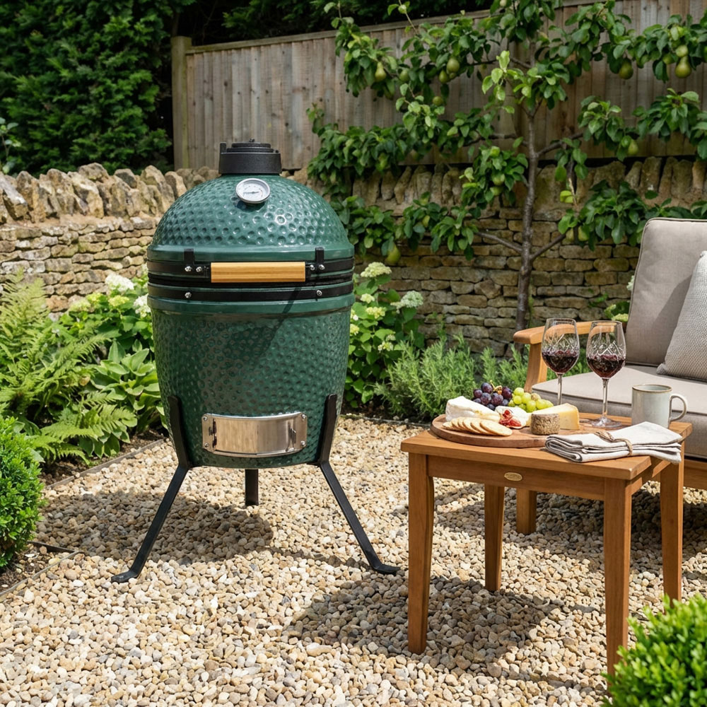 Teal Ceramic Egg Oven BBQ Image 4
