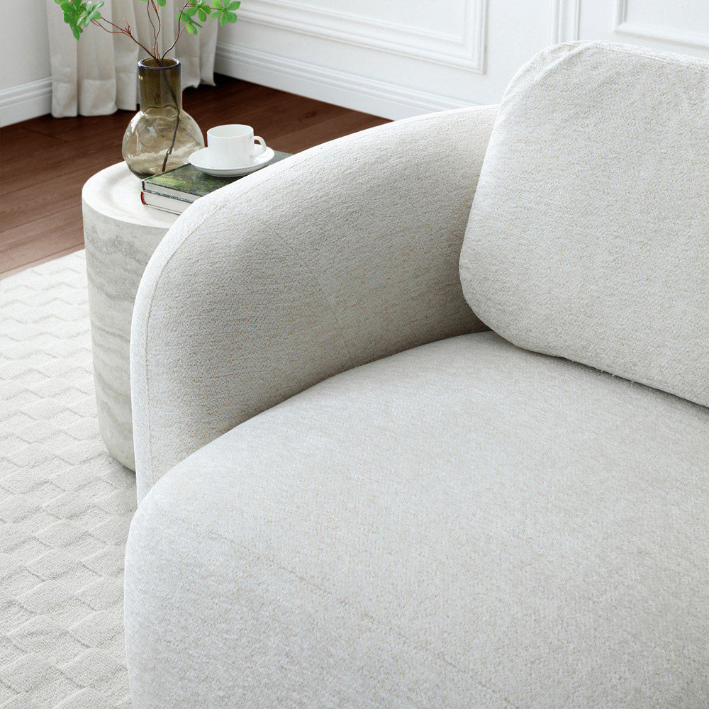 Molly Natural Soft Chenille Swivel Armchair Image 8