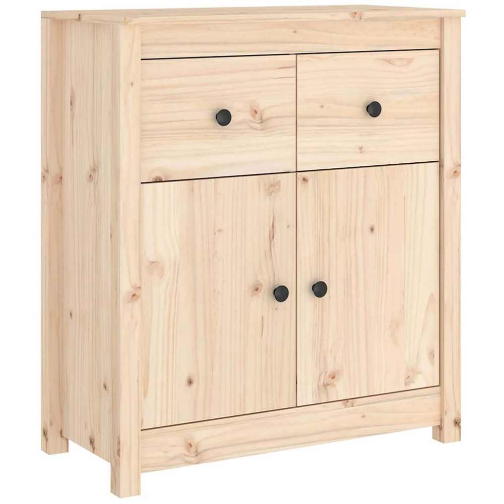 vidaXL 2 Door 2 Drawer Solid Pine Wood Sideboard Image 2