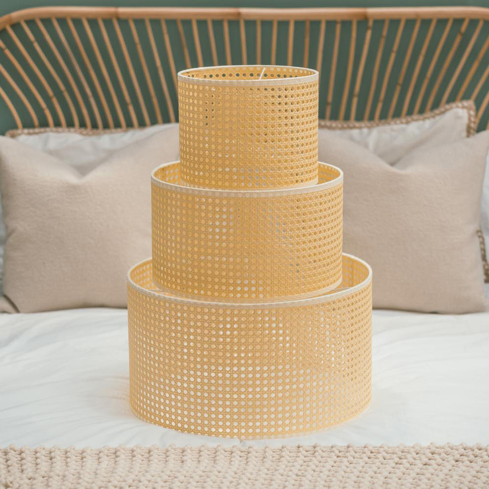ValueLights Reni Natural Wicker Ceiling Drum Lamp Shade XL Image 4