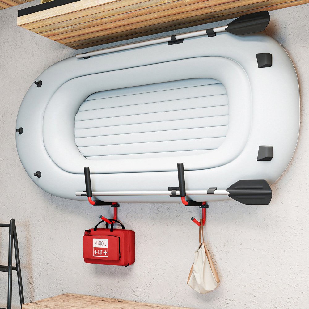 HOMCOM Heavy Duty Wall Mounted Kayak Rack with Fixings Image 8