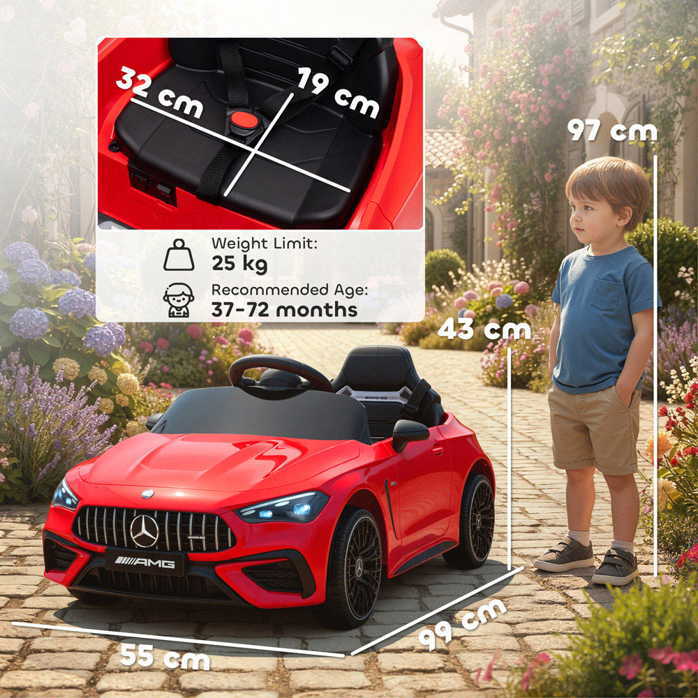 Tommy Toys Kids Red Licensed Mercedes AMG Electric Ride On Car with Remote and Seatbelt 12V Image 9