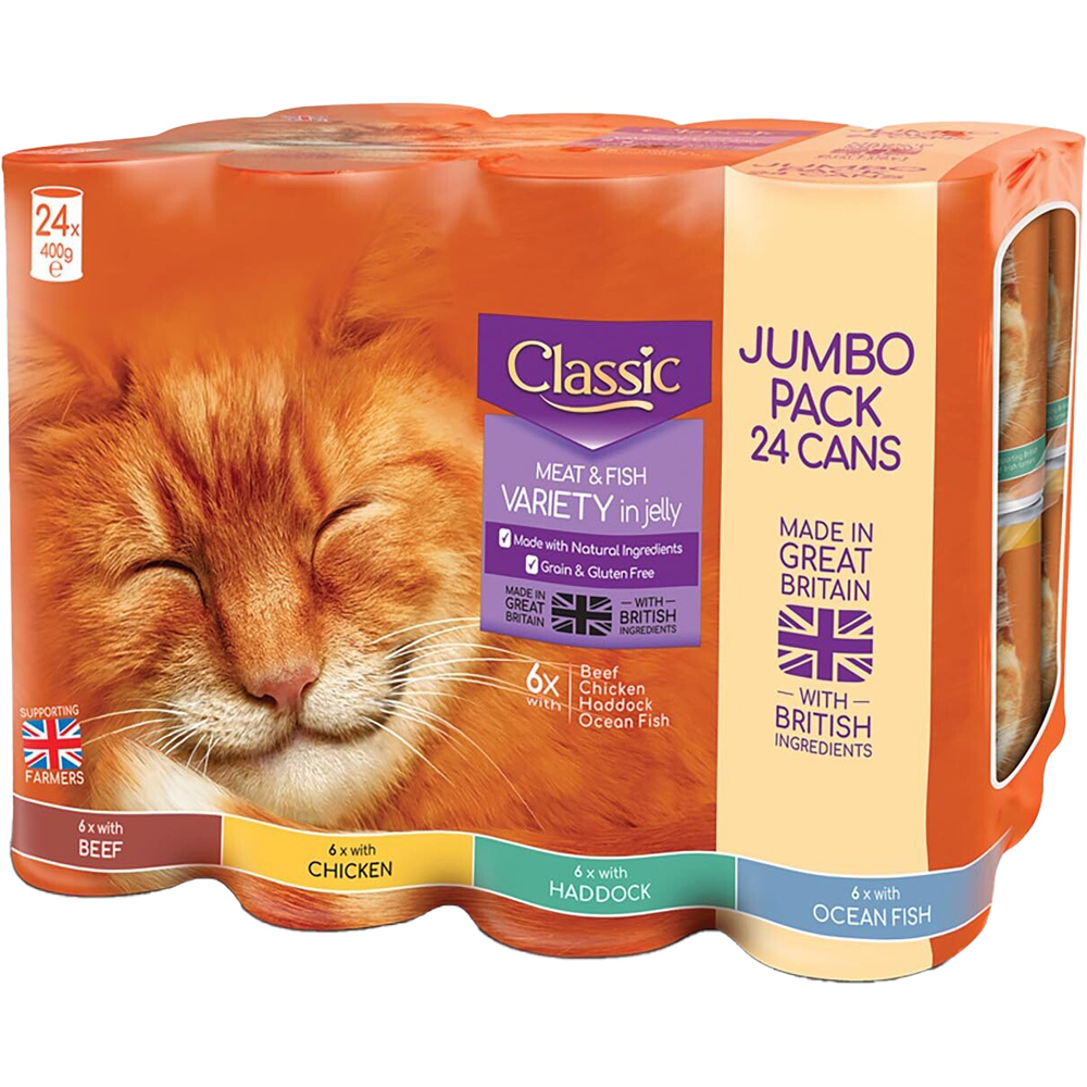 Butchers Classic Meat and Fish Variety in Jelly Adult Cat Tin 24 Pack Image 2