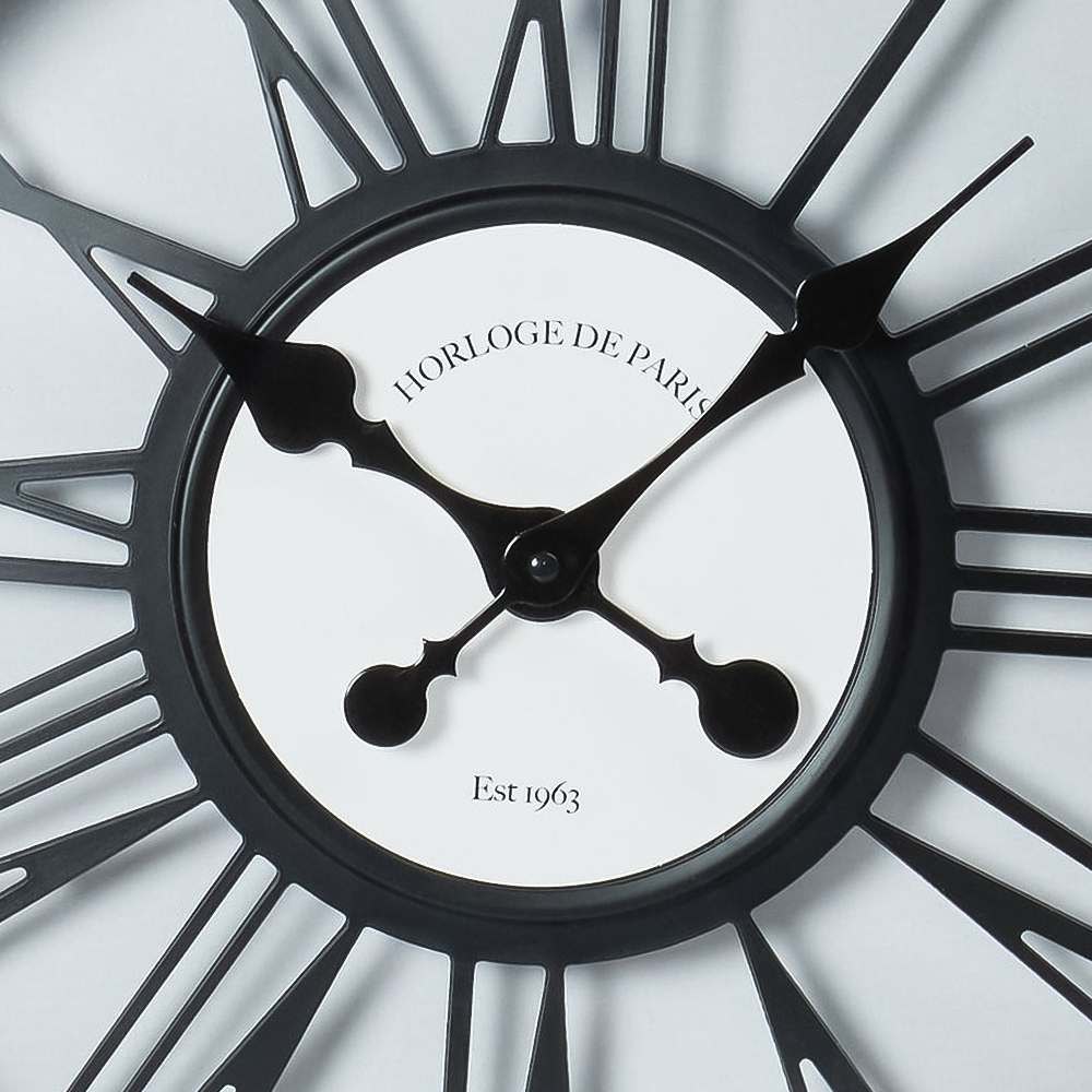 Black 3D Round Wall Clock 45cm Image 5