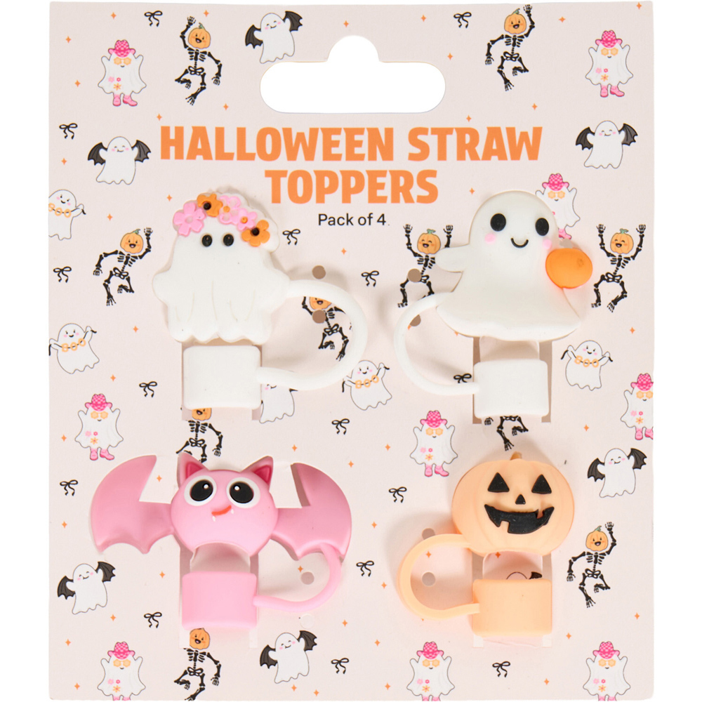 Pack of 4 Autumn or Halloween Straw Toppers Image 2