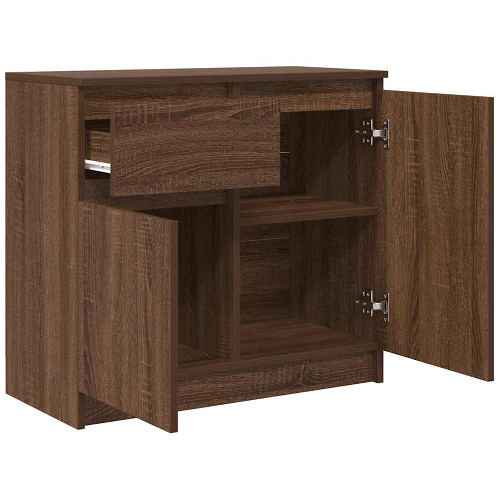 vidaXL 2 Door Single Drawer Brown Oak Sideboard Image 5