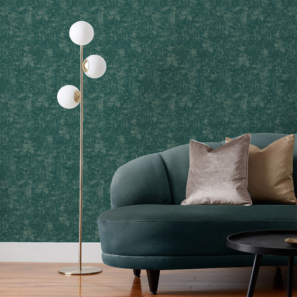 Paoletti Symphony Teal Textured Vinyl Wallpaper Image 3
