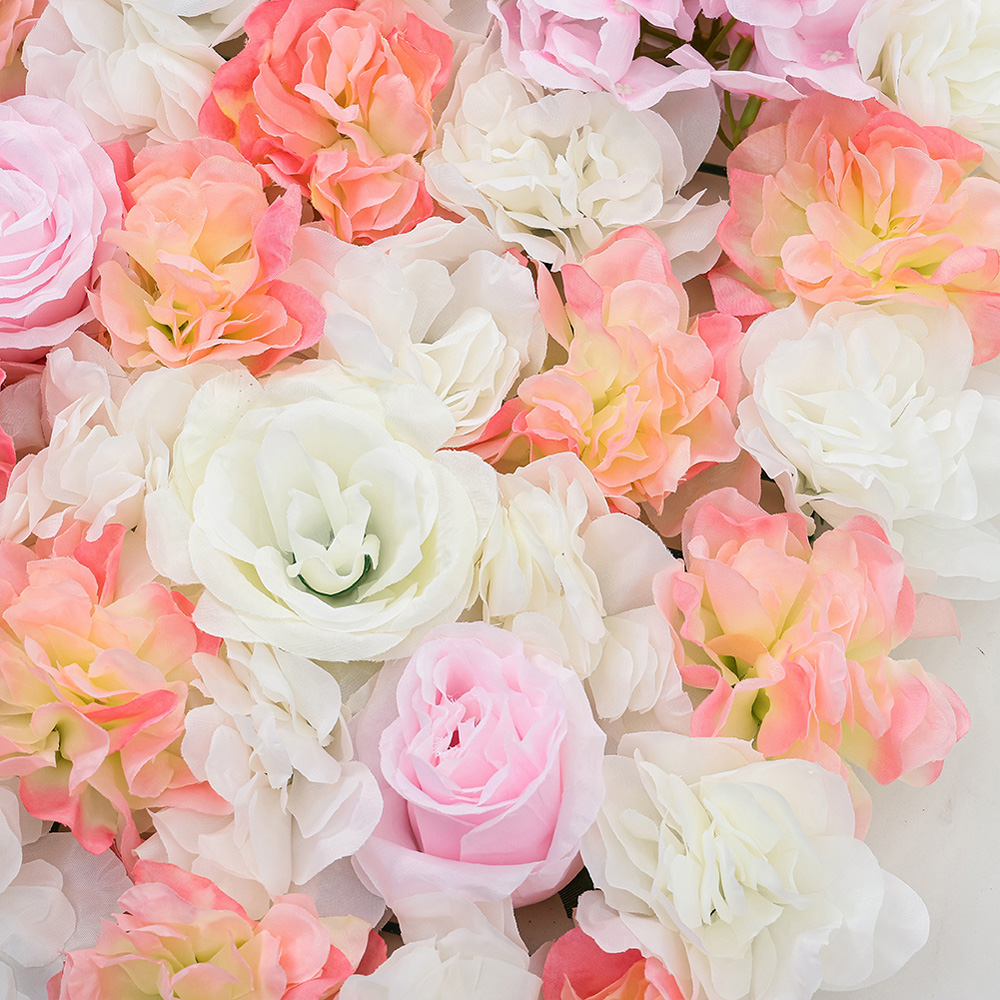 Living and Home Light Orange and Pink Artificial Rose Backdrop Wall Panel 60 x 40cm Image 4