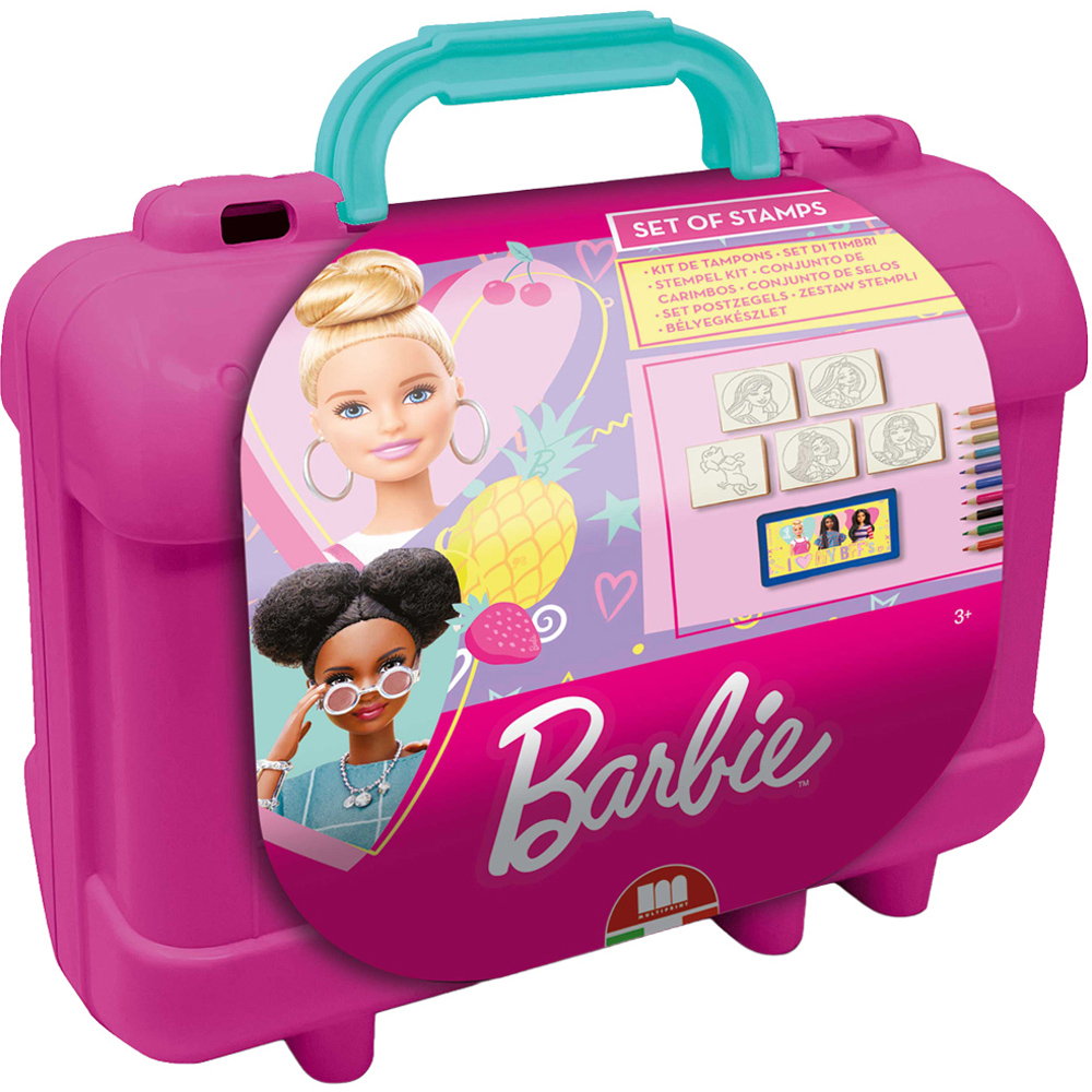 Multiprint Barbie Kids Travel Colouring and Stamp Set Image 1