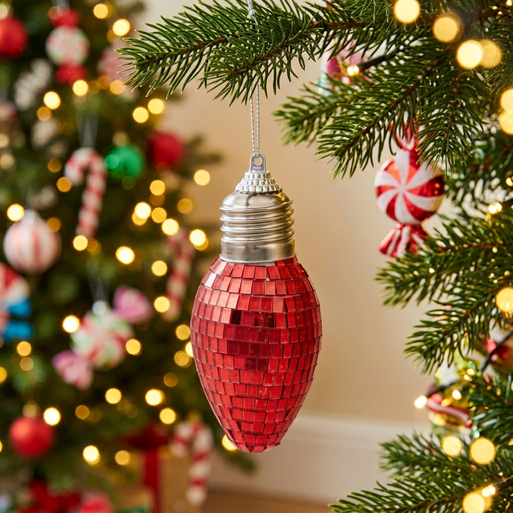 Set of 3 Disco Bulbs Decoration Red Image 2