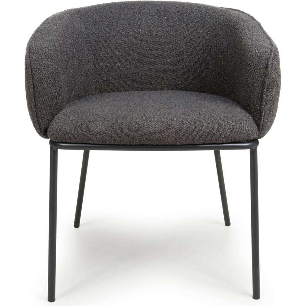Shankar Lola Set of 2 Grey Boucle Dining Chair Image 5