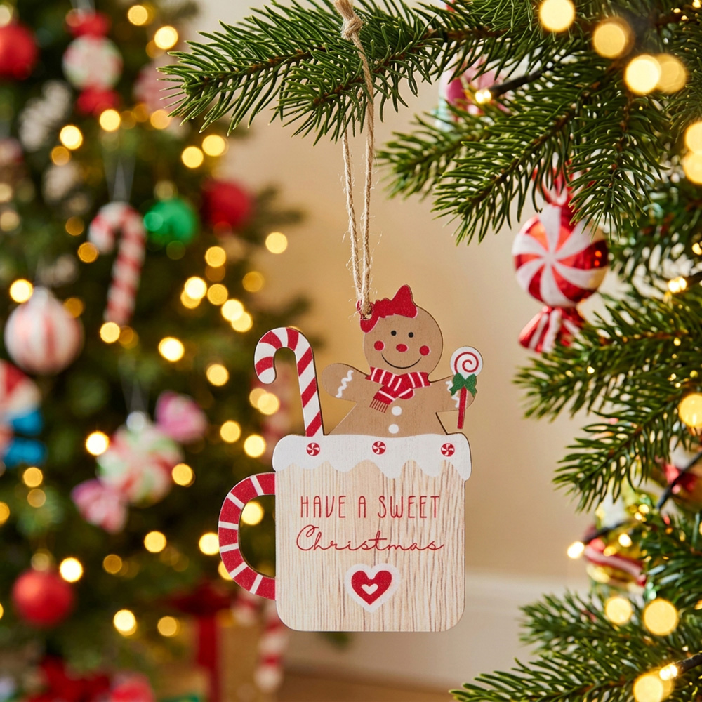 Gingerbread Mug Decoration Red and White Image 2
