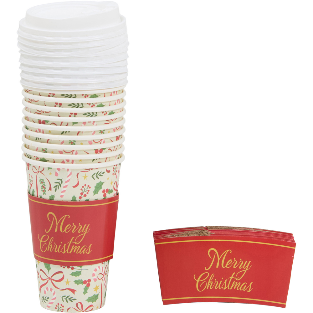Pack of 10 Christmas Bow Travel Cups Image 2