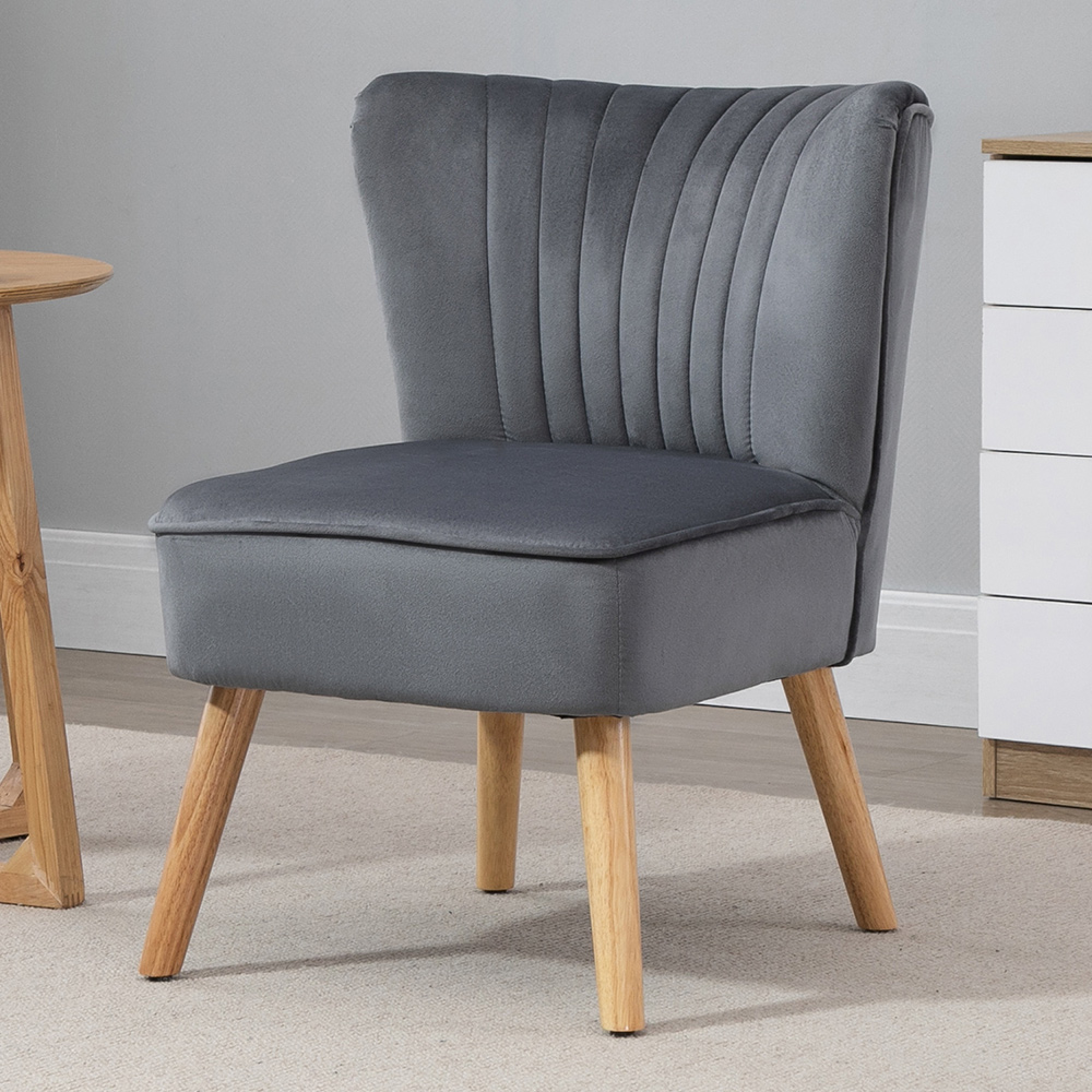 Portland Grey Velvet Accent Chair Image 1