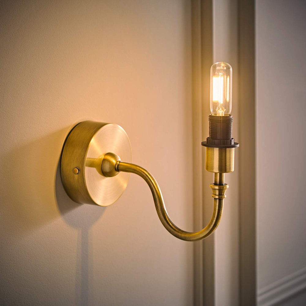 ValueLights Lowe Brushed Gold Metal Portable Rechargeable Wall Light Base with Bulb Image 2