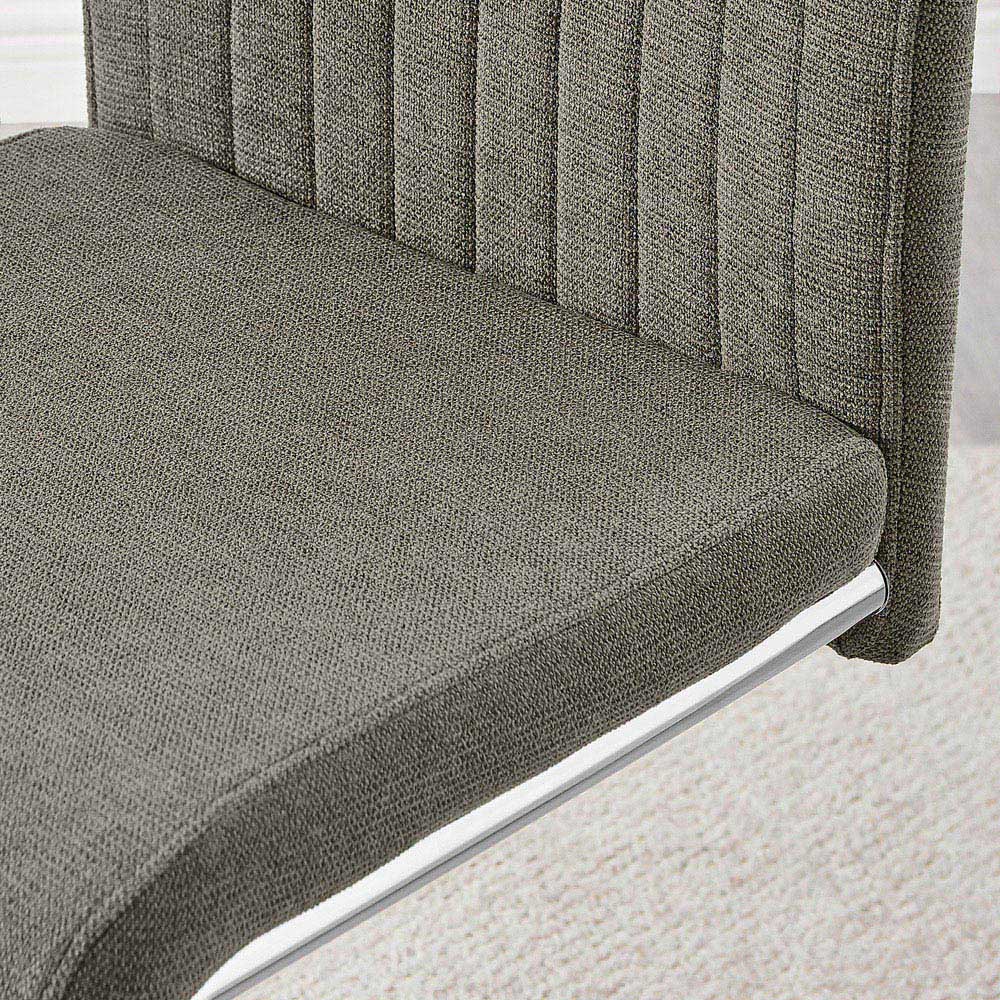 Furniturebox Fontana Set of 2 Grey and Silver Dining Chair Image 2