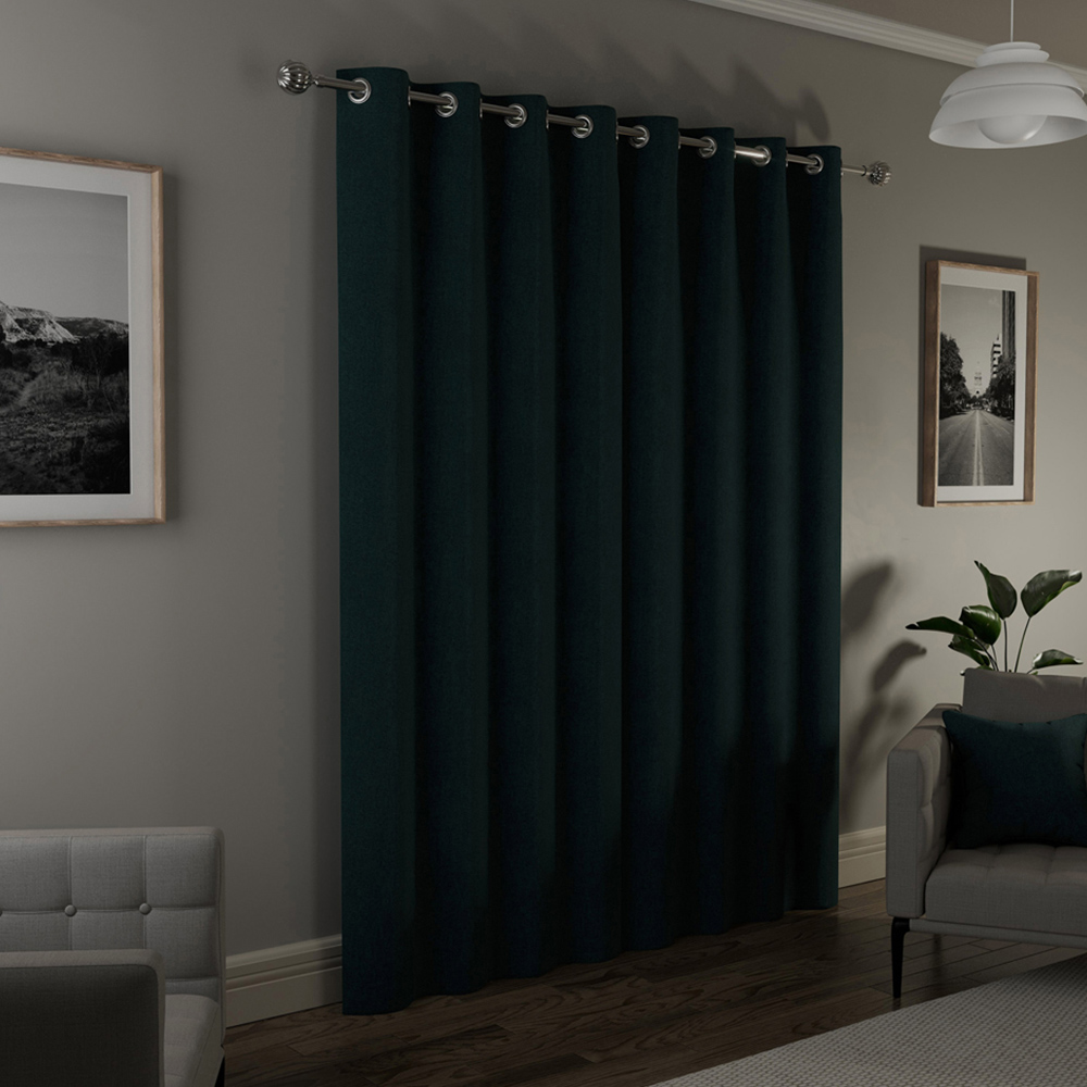 Enhanced Living Austin Teal Thermal Blackout Eyelet Curtains 117 x 229cm Image 4