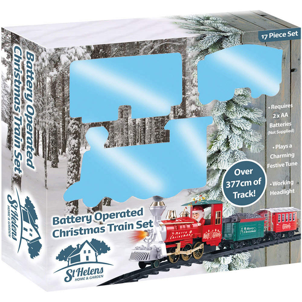 St Helens 2 Carriages Battery Operated Christmas Train Set Image 4