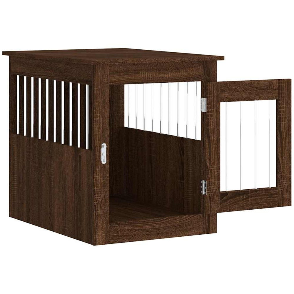 vidaXL Brown Oak Processed Wood Dog Crate Furniture 55 x 75 x 65cm Image 5