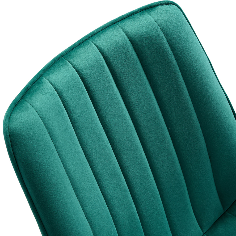 Living and Home Set of 2 Green Velvet Dining Chairs Image 7