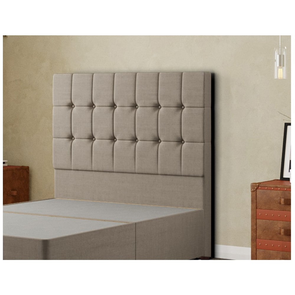 Eleganza Venezia King Size Beige Linen Floor Standing Headboard Image 3