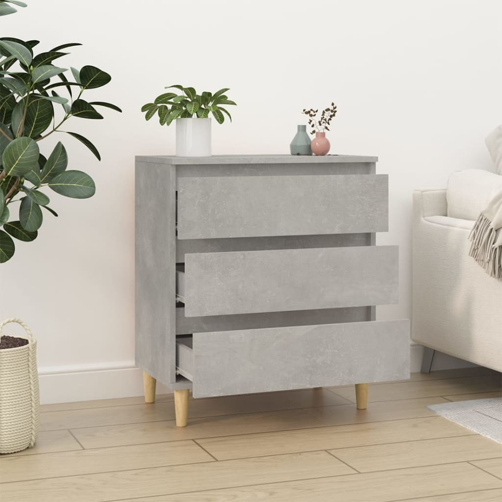vidaXL 3 Drawer Concrete Grey Sideboard Image 8