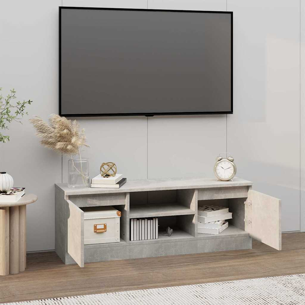 vidaXL 2 Door 2 Shelf Concrete Grey TV Cabinet Image 8