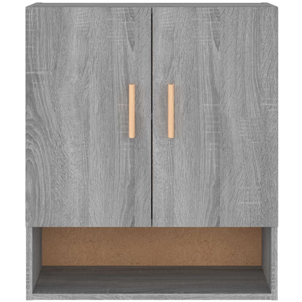 vidaXL 2 Door Single Shelf Grey Sonoma Wall Cabinet Image 4