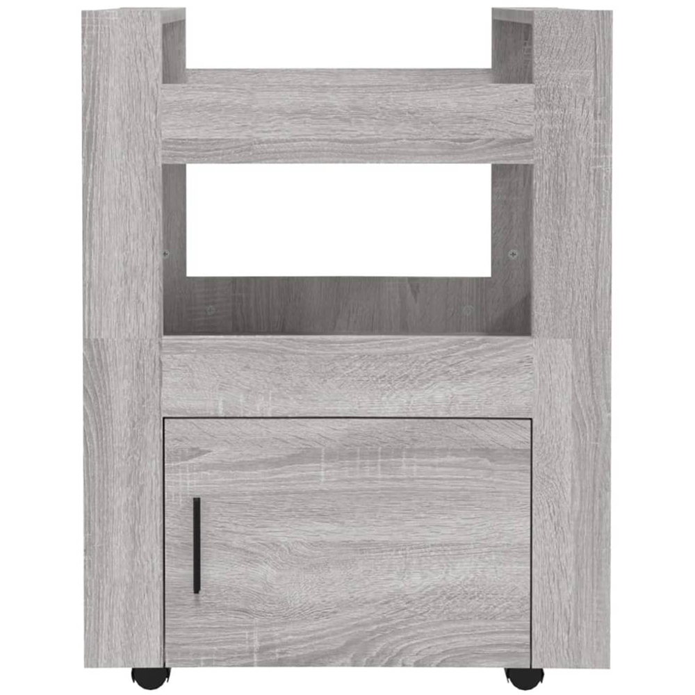 vidaXL Single Door 2 Shelf Grey Sonoma Kitchen Trolley Image 6