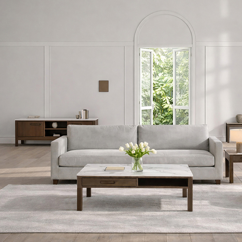 Florence Southampton Single Drawer Single Shelf Cream Ceramic Coffee Table Image 9