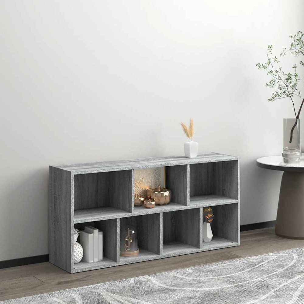 vidaXL 7 Shelf Grey Sonoma Bookcase Image 9