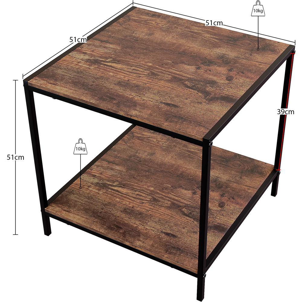 Vida Designs Brooklyn Dark Wood Metal Frame End Table Image 8