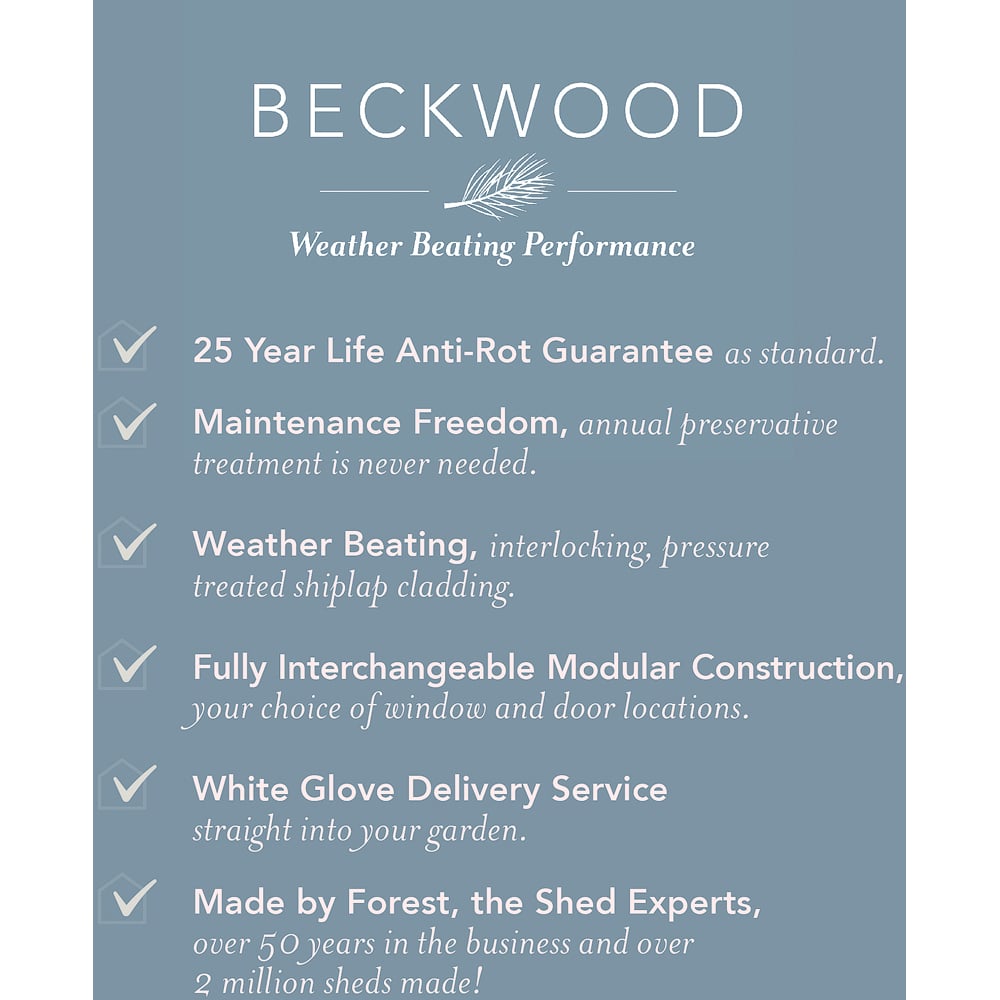 Forest Garden 6 x 4ft Beckwood Double Door Pent Shed Image 8