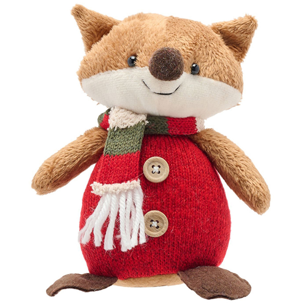 The Christmas Gift Co Fabric Sitting Foxes Decoration 2 Pack Image 2