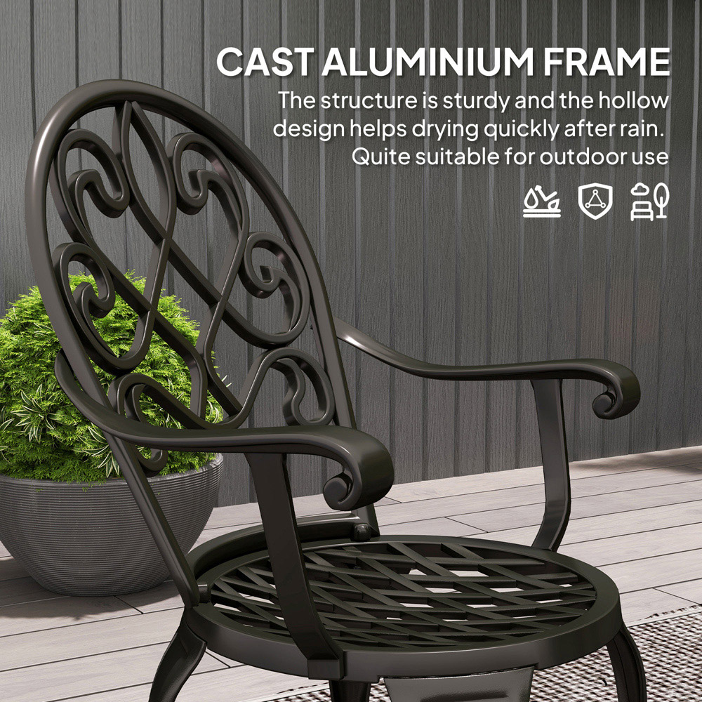 Outsunny 2 Seater Bistro Set Black Image 5