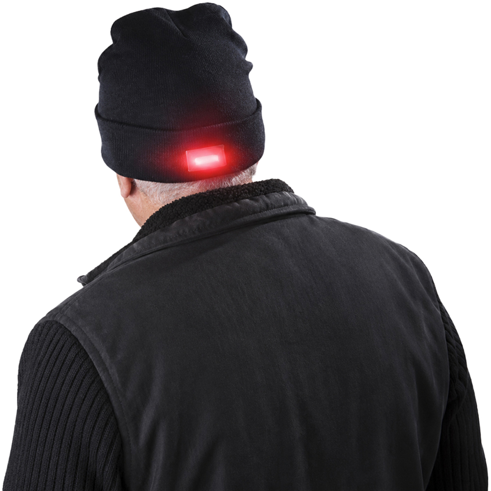 Avilo Head and Back Detachable Hands-Free LED Soft Knitted Beanie Image 5