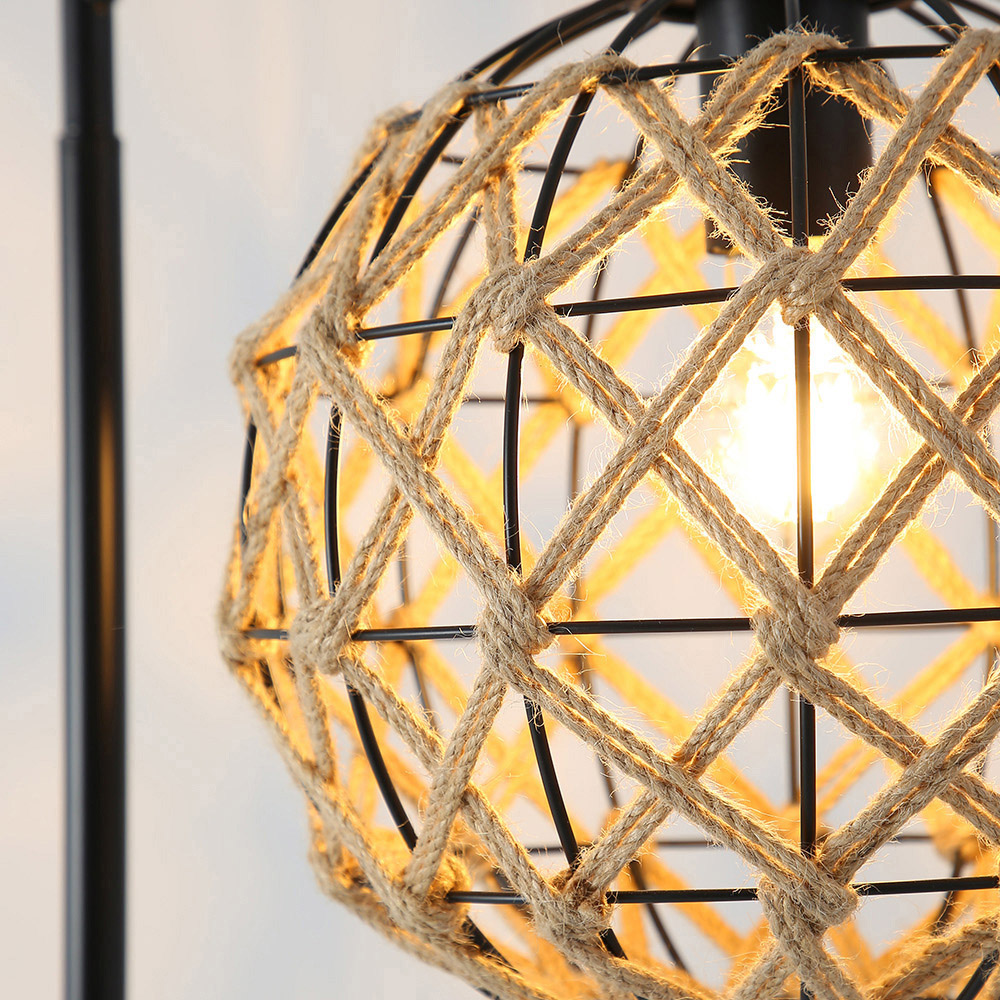 Living and Home Brown Spherical Shade Floor Lamp Image 5